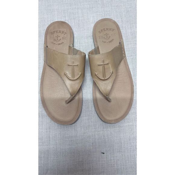 SPERRY TOPSIDERS SEAPORT TAN LEATHER SANDALS WOMENS SZ 9 - Picture 3 of 12